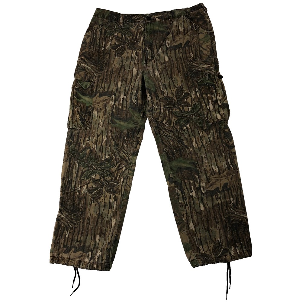 Liberty Realtree Pants Men's Large 36 Camouflage Green Brown Cargo Hunting USA